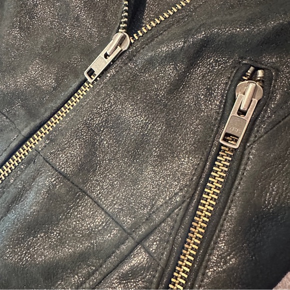 The Kooples Soft Black Leather Biker Jacket. Detachable Fleece Collar. Like New. - Picture 8 of 12